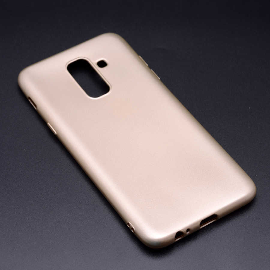 Galaxy Uyumlu A6 Plus 2018 Kılıf Zore Premier Silikon Kapak-Gold
