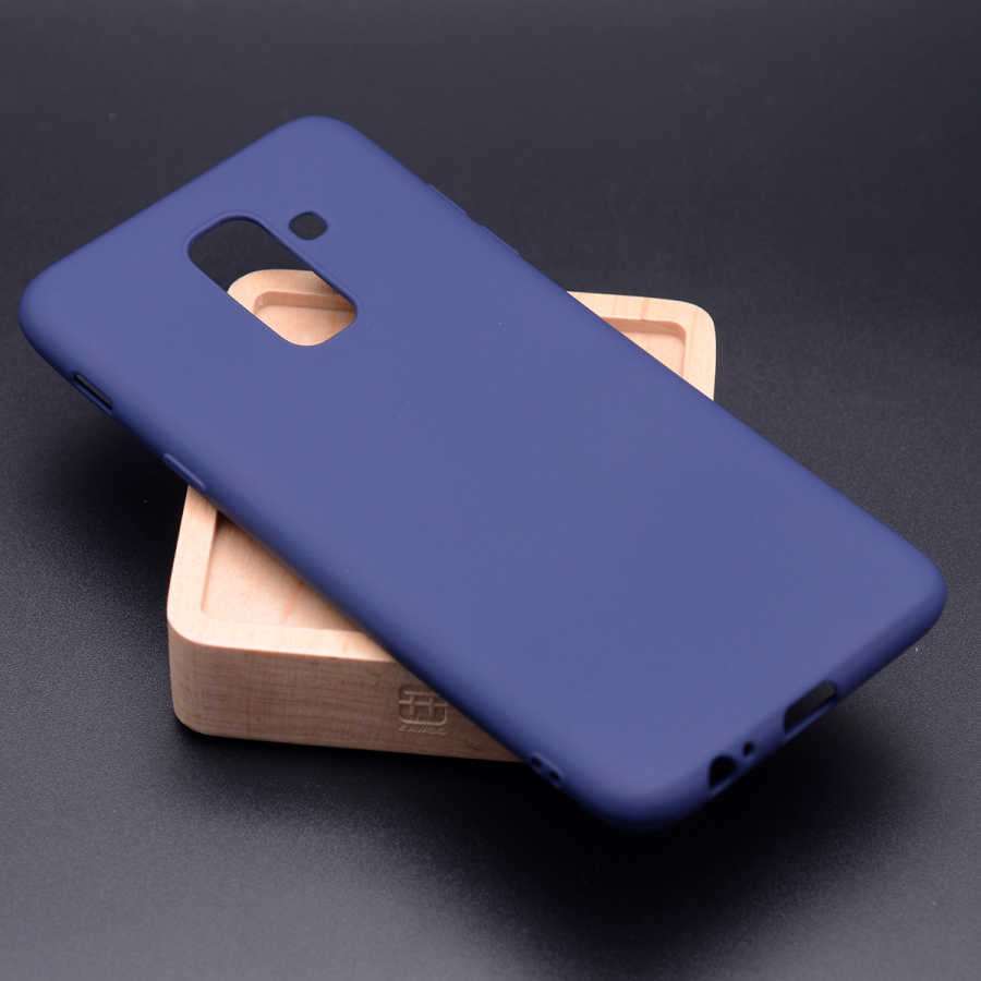 Galaxy Uyumlu A6 Plus 2018 Kılıf Zore Premier Silikon Kapak-Lacivert
