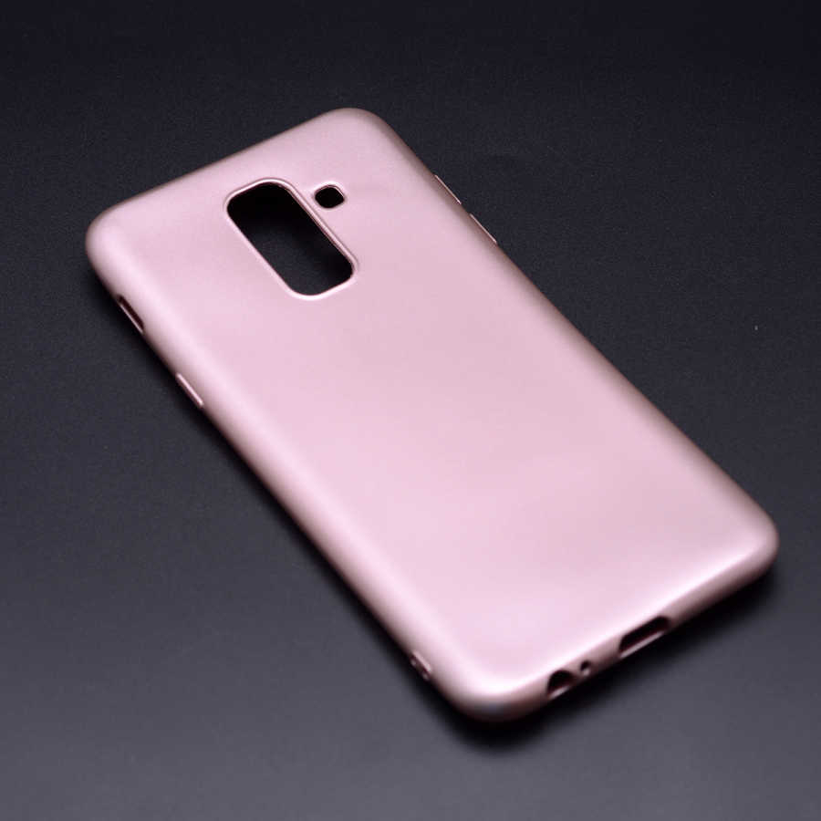 Galaxy Uyumlu A6 Plus 2018 Kılıf Zore Premier Silikon Kapak-Rose gold