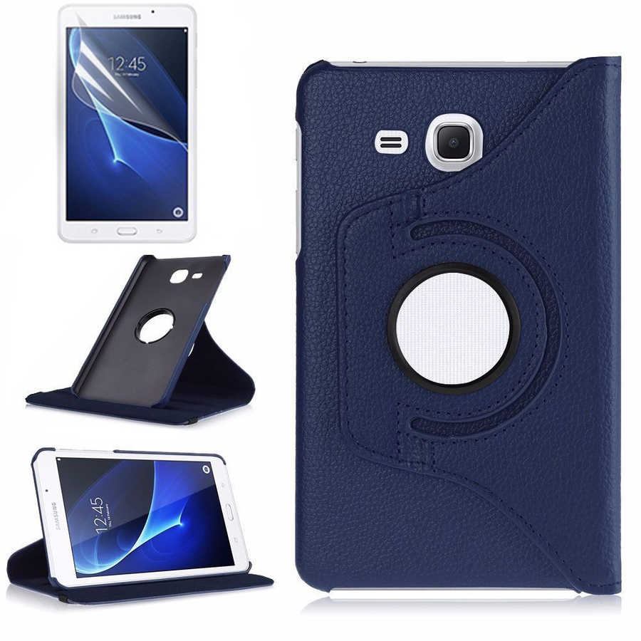 Galaxy Uyumlu Tab 4 T280 Zore Dönebilen Standlı Kılıf-Lacivert