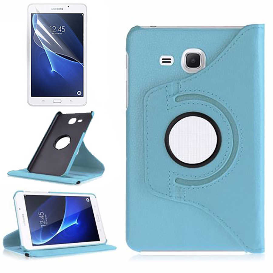 Galaxy Uyumlu Tab 4 T280 Zore Dönebilen Standlı Kılıf-Mavi