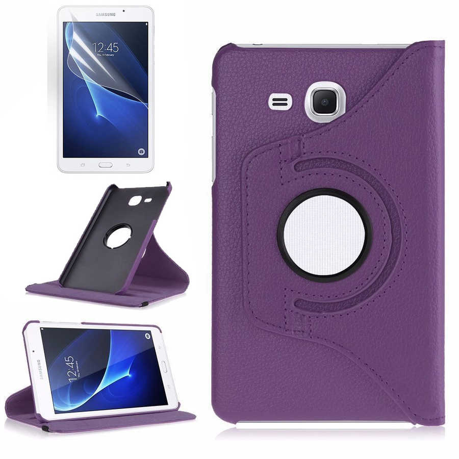 Galaxy Uyumlu Tab 4 T280 Zore Dönebilen Standlı Kılıf-Mor