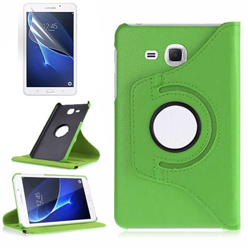 Galaxy Uyumlu Tab 4 T280 Zore Dönebilen Standlı Kılıf-Yeşil