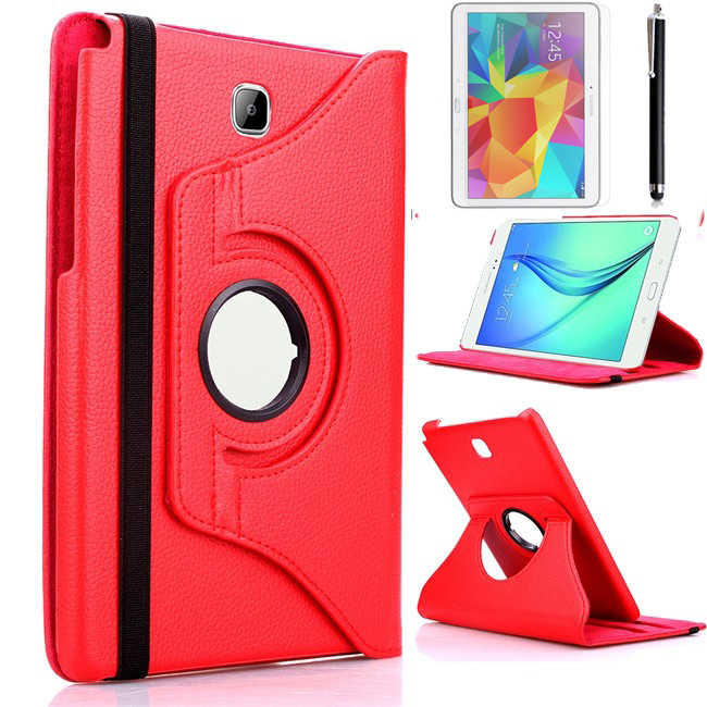 Galaxy Uyumlu Tab A T350 8.0 Zore Dönebilen Standlı Kılıf-Kırmızı