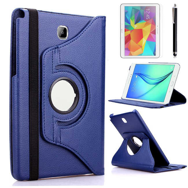 Galaxy Uyumlu Tab A T350 8.0 Zore Dönebilen Standlı Kılıf-Lacivert