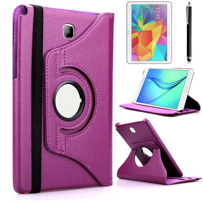 Galaxy Uyumlu Tab A T550 9.7 Zore Dönebilen Standlı Kılıf-Mor