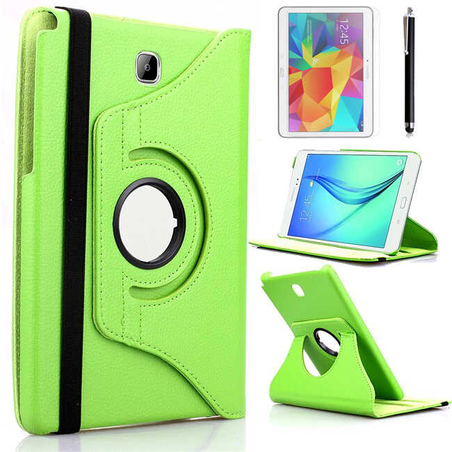Galaxy Uyumlu Tab A T550 9.7 Zore Dönebilen Standlı Kılıf-Yeşil