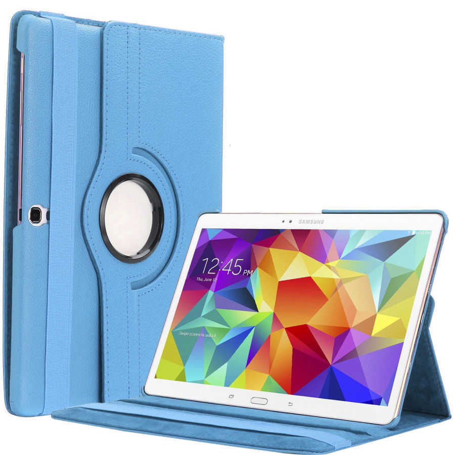 Galaxy Uyumlu Tab S3 9.7 T820 Zore Dönebilen Standlı Kılıf-Mavi