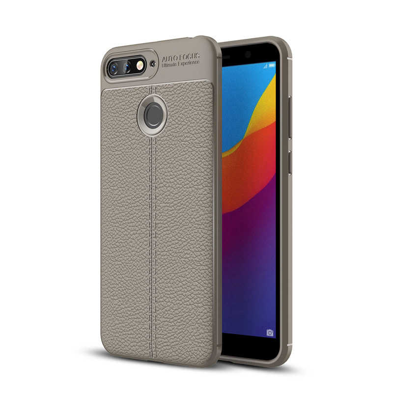 Huawei Uyumlu Y7 2018 Kılıf Zore Niss Silikon Kapak-Gri