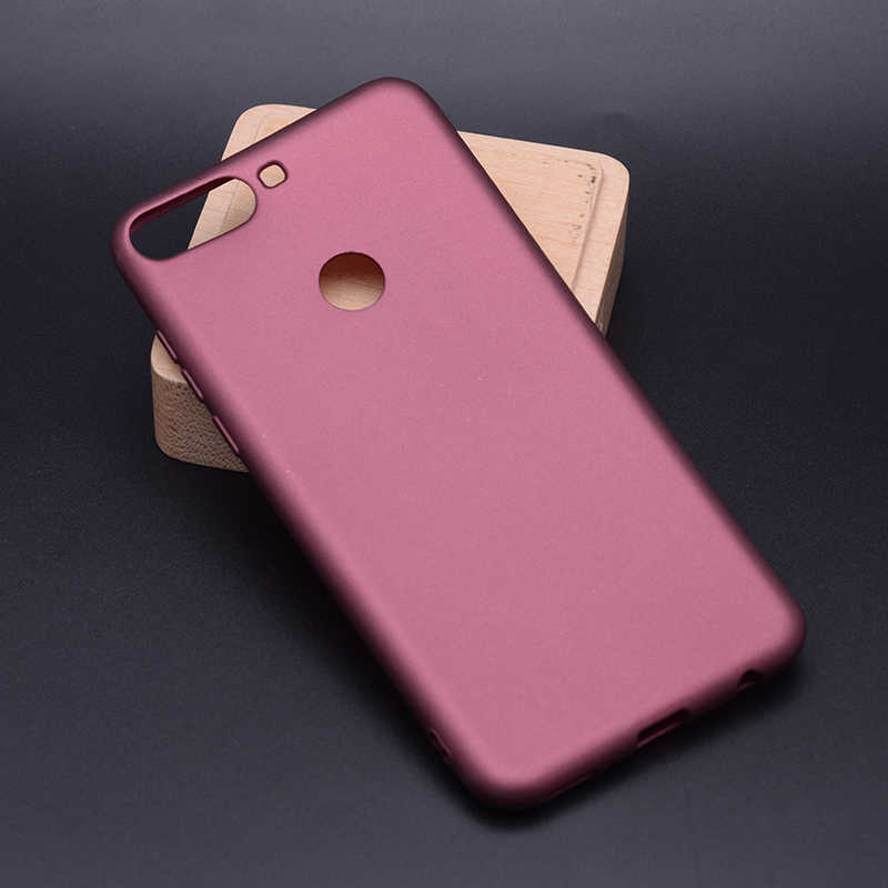 Huawei Uyumlu Y7 2018 Kılıf Zore Premier Silikon Kapak-Mürdüm