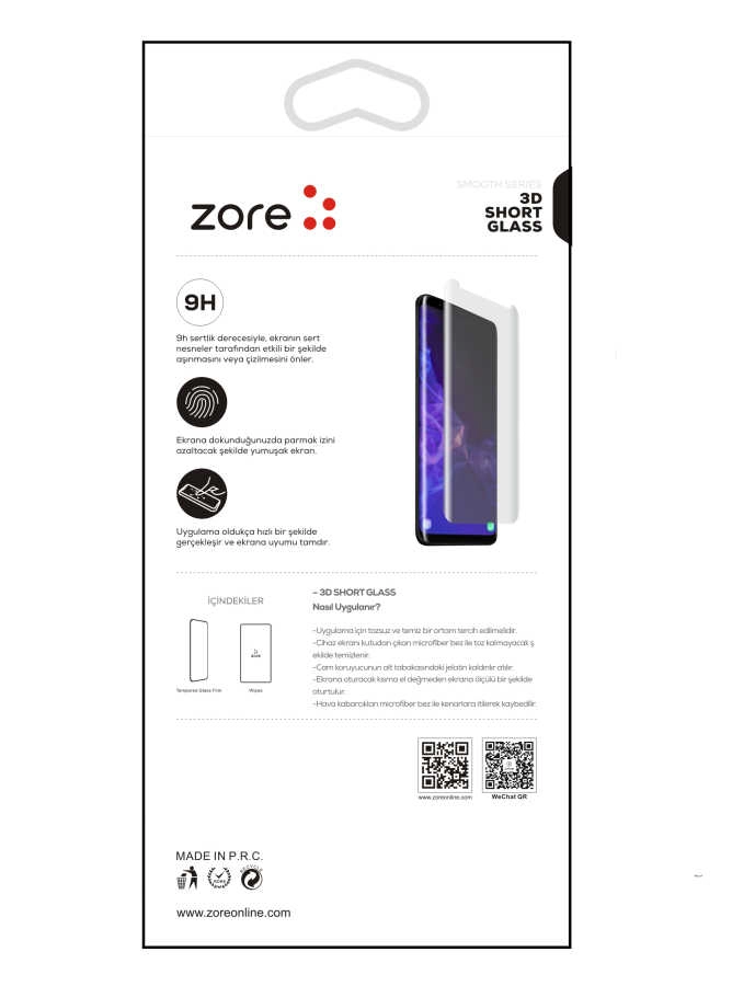 Galaxy Uyumlu S9 Zore 3D Short Cam Ekran Koruyucu