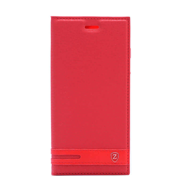 Galaxy Uyumlu J7 Duo Kılıf Zore Elite Kapaklı Kılıf-Kırmızı