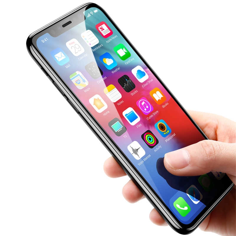 iPhone Uyumlu XS Max 6.5 Zore Kenarları Kırılmaya Dayanıklı Cam Ekran Koruyucu