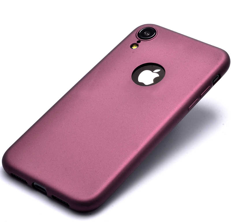 iPhone Uyumlu XR 6.1 Kılıf Zore Premier Silikon Kapak-Mürdüm