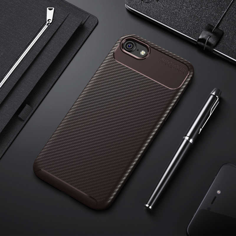 iPhone Uyumlu 7 Kılıf Zore Negro Silikon Kapak-Kahverengi