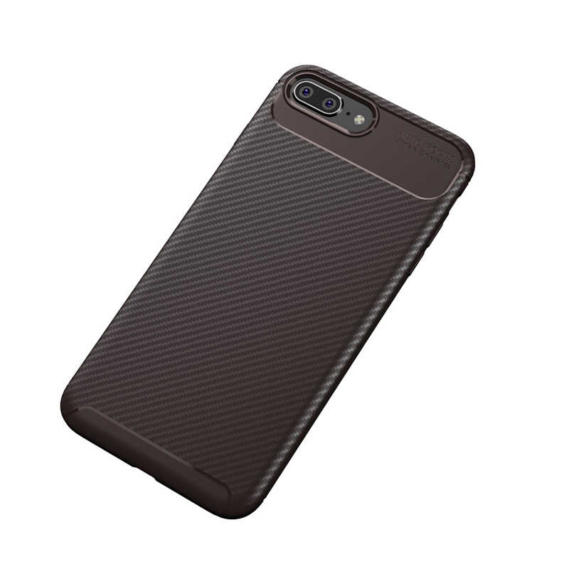 iPhone Uyumlu 7 Plus Kılıf Zore Negro Silikon Kapak-Kahverengi