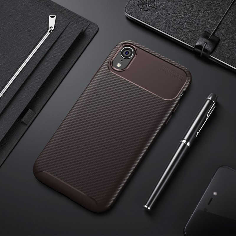 iPhone Uyumlu XR 6.1 Kılıf Zore Negro Silikon Kapak-Kahverengi