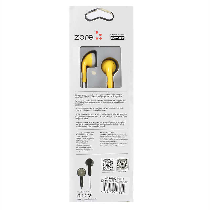Zore KWY 102 Stereo Kulaklık-Sarı
