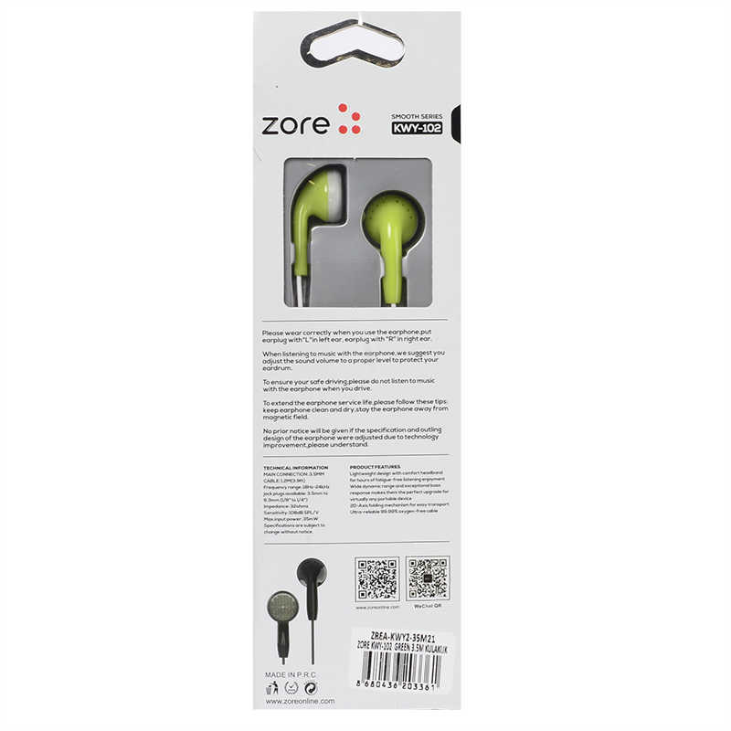 Zore KWY 102 Stereo Kulaklık-Yeşil