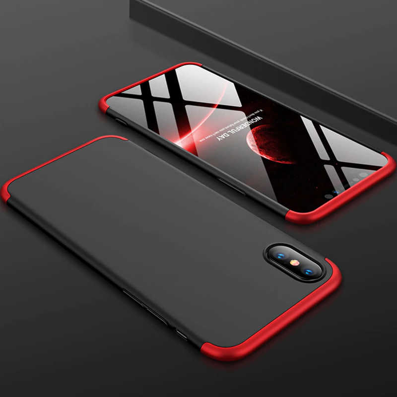 iPhone Uyumlu XS Max 6.5 Kılıf Zore Ays Kapak-Siyah-kırmızı