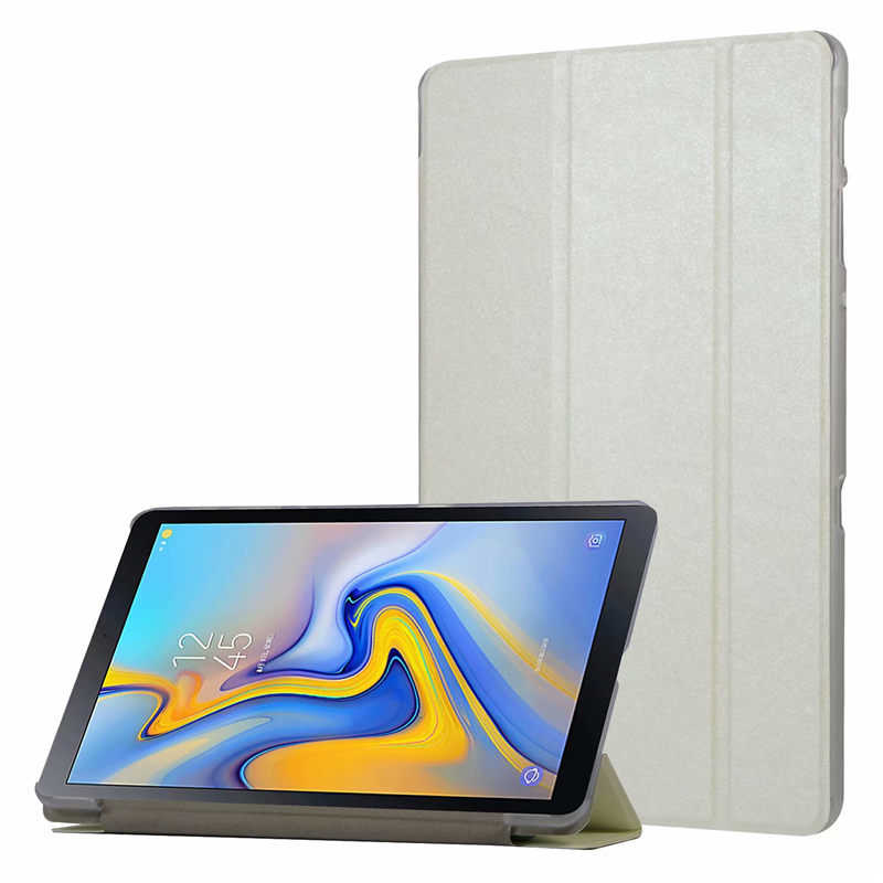 Galaxy Uyumlu Tab A T590 Zore Smart Kapak Standlı 1-1 Kılıf-Beyaz
