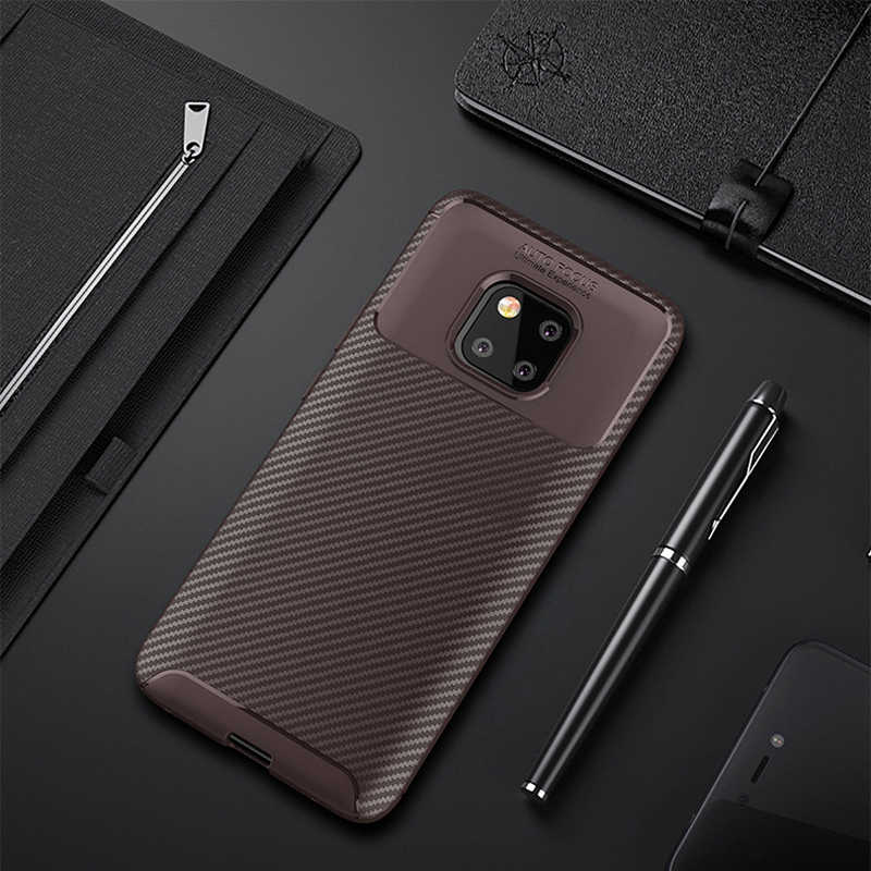 Huawei Uyumlu Mate 20 Pro Kılıf Zore Negro Silikon Kapak-Kahverengi