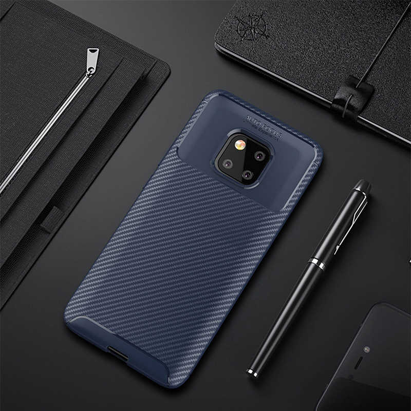 Huawei Uyumlu Mate 20 Pro Kılıf Zore Negro Silikon Kapak-Lacivert