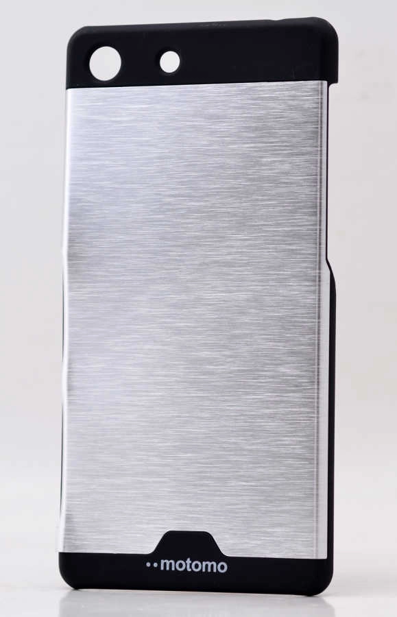 Sony Xperia M5 Kılıf Zore Metal Motomo Kapak-Gri