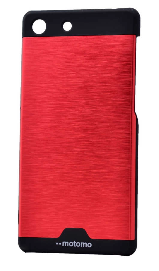 Sony Xperia M5 Kılıf Zore Metal Motomo Kapak-Kırmızı