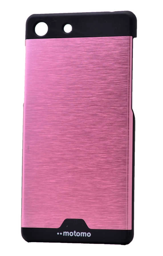 Sony Xperia M5 Kılıf Zore Metal Motomo Kapak-Pembe