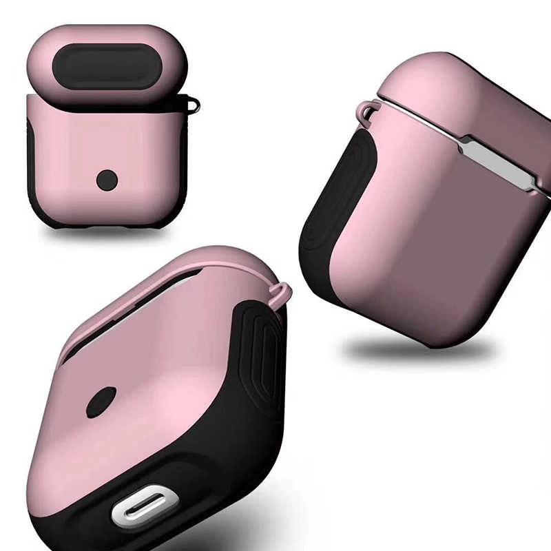 Apple Airpods Kılıf Zore Shockproof Silikon-Rose gold