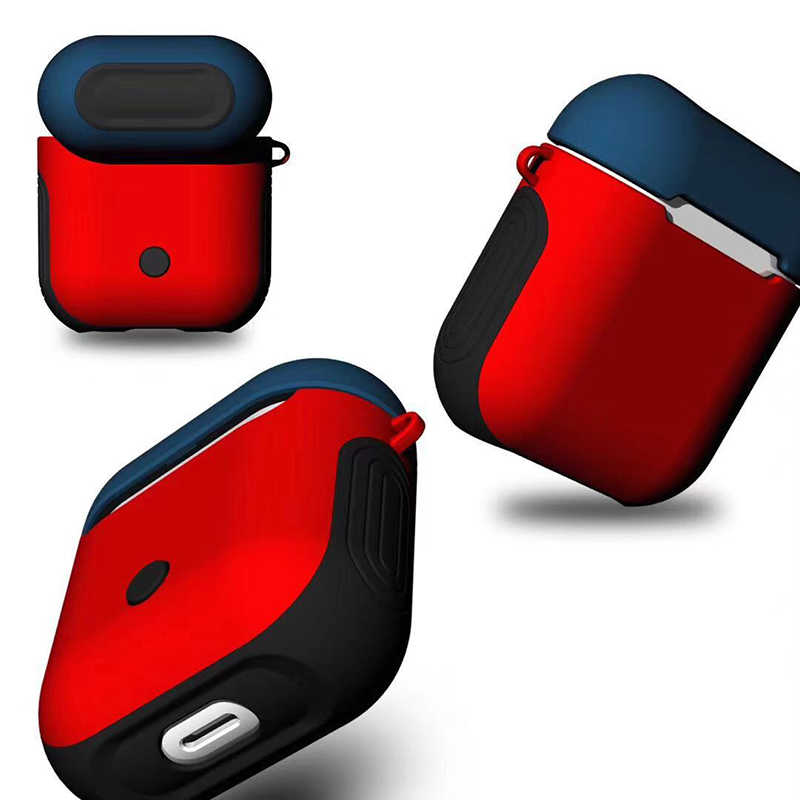 Airpods Uyumlu Kılıf Zore Shockproof Silikon-Kırmızı-mavi