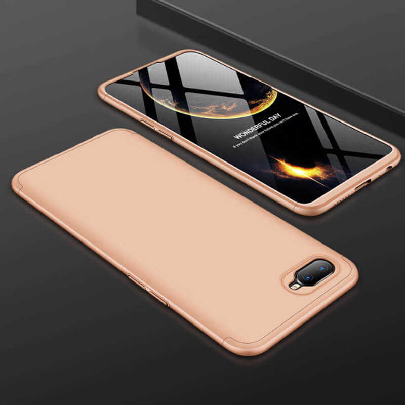 Oppo AX7 Kılıf Zore Ays Kapak-Gold