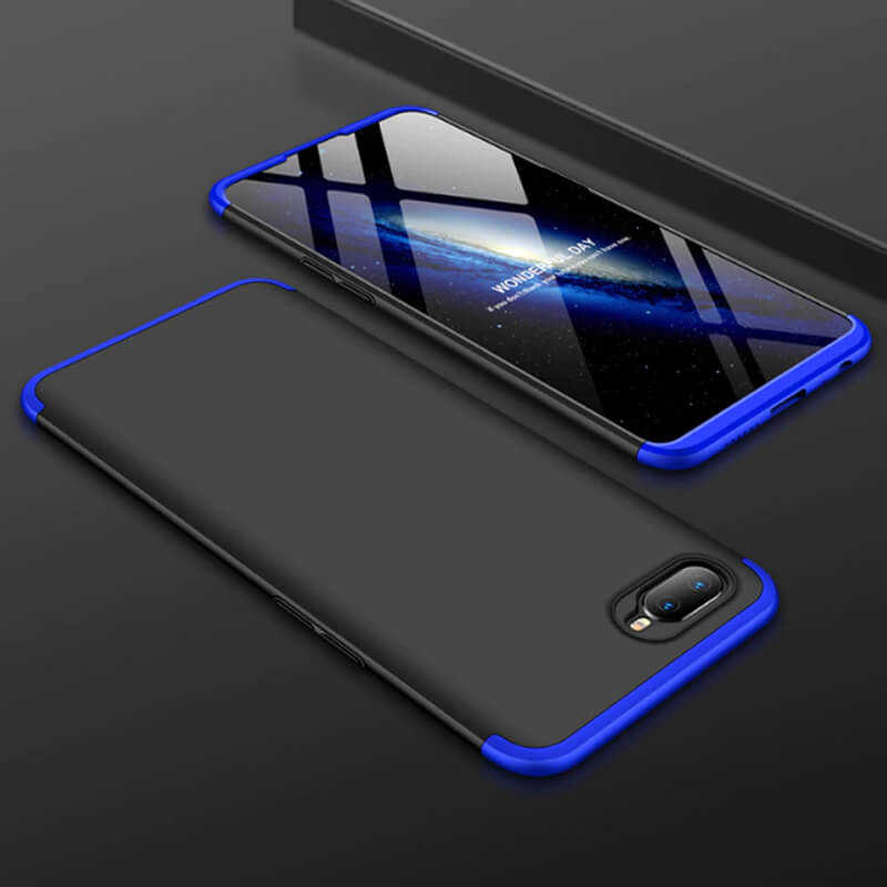Oppo AX7 Kılıf Zore Ays Kapak-Siyah-mavi