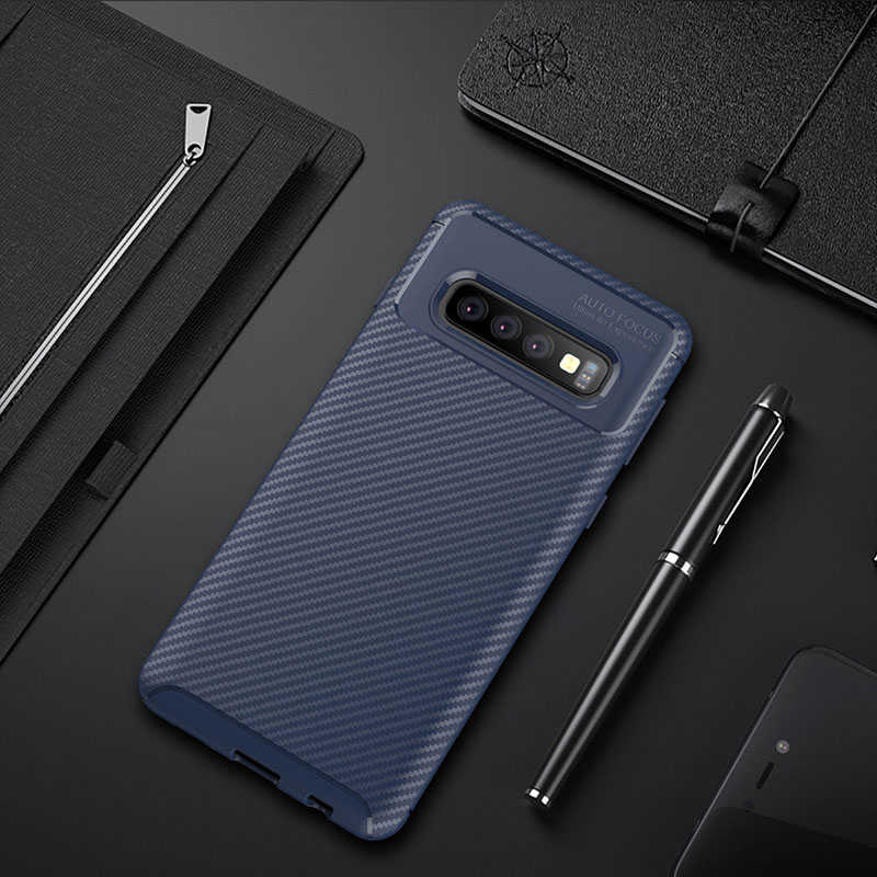 Galaxy Uyumlu S10 Kılıf Zore Negro Silikon Kapak-Lacivert