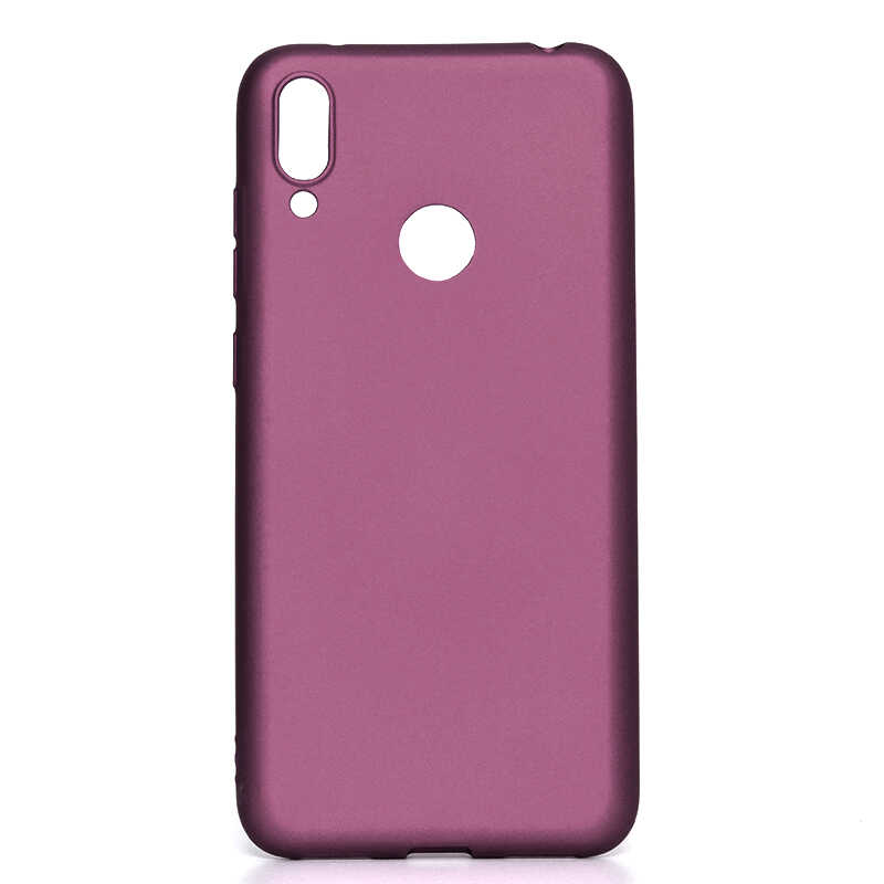 Huawei Uyumlu Y7 Prime 2019 Kılıf Zore Premier Silikon Kapak-Mürdüm