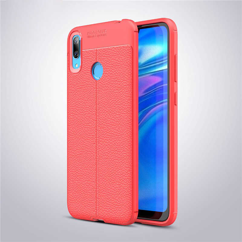 Huawei Uyumlu Y7 Prime 2019 Kılıf Zore Niss Silikon Kapak-Kırmızı