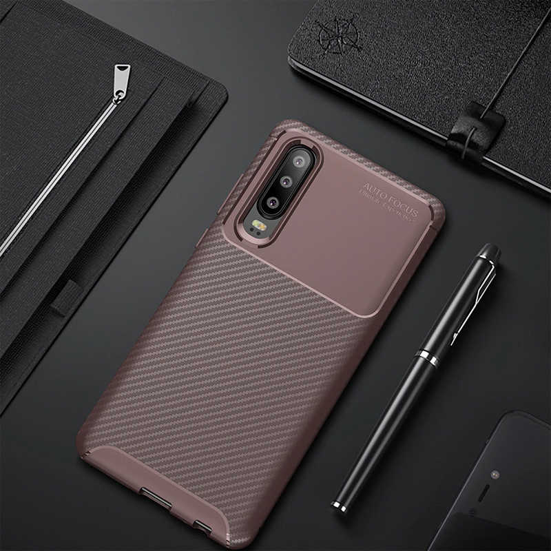 Huawei Uyumlu P30 Kılıf Zore Negro Silikon Kapak-Kahverengi