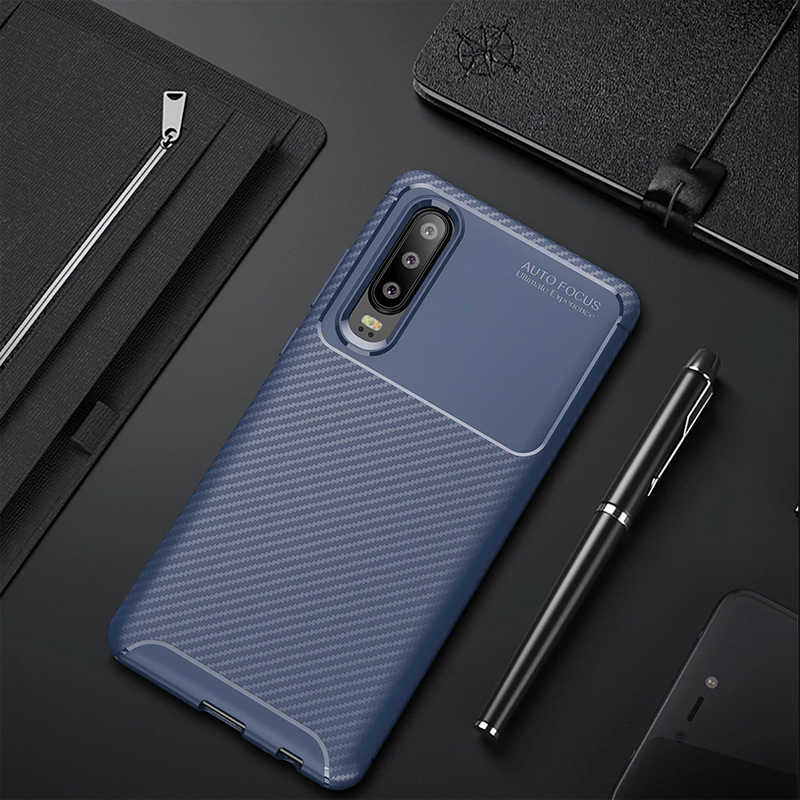 Huawei Uyumlu P30 Kılıf Zore Negro Silikon Kapak-Lacivert