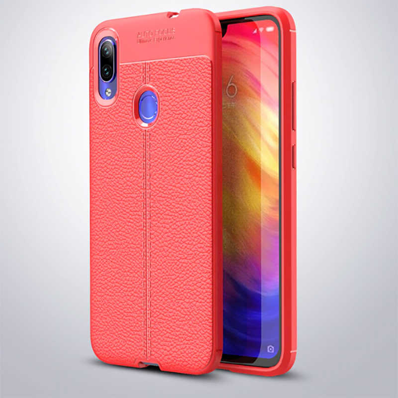 Xiaomi Uyumlu  Redmi Note 7 Kılıf Zore Niss Silikon Kapak-Kırmızı