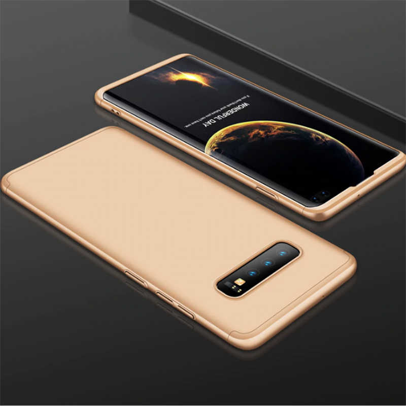 Galaxy Uyumlu S10 Kılıf Zore Ays Kapak-Gold
