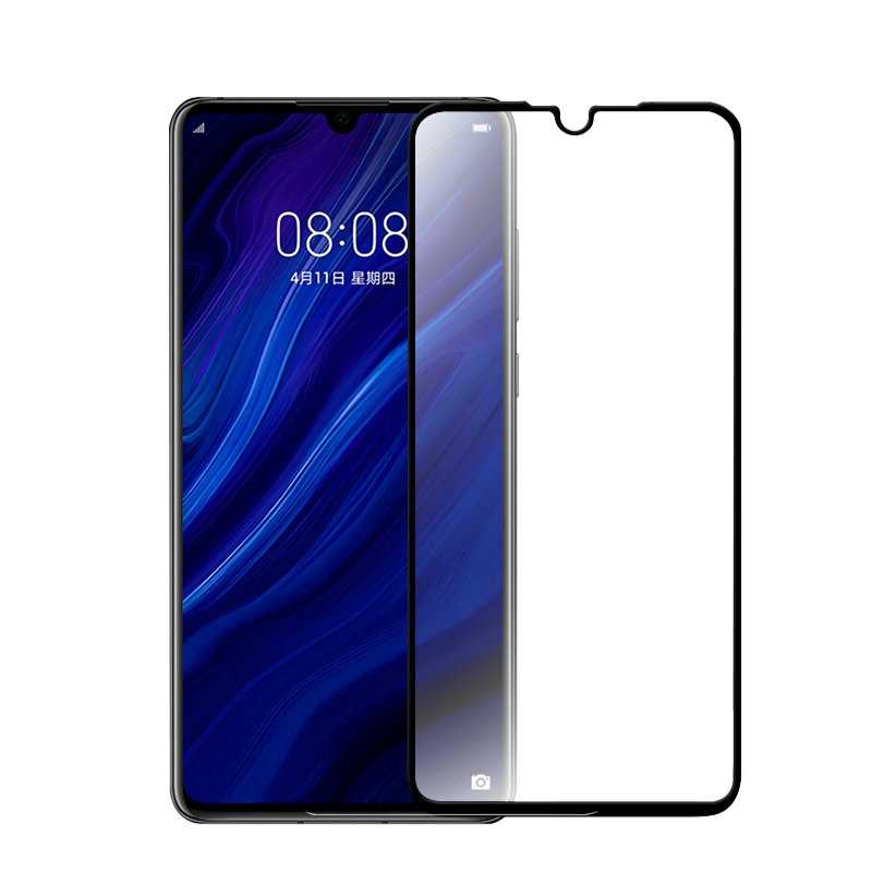 Huawei Uyumlu P30 Zore Kenarları Kırılmaya Dayanıklı Cam Ekran Koruyucu