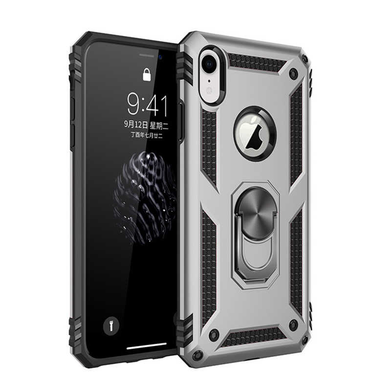 iPhone Uyumlu XR 6.1 Kılıf Zore Vega Kapak-Gri