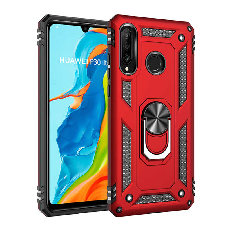Huawei Uyumlu P30 Lite Kılıf Zore Vega Kapak-Kırmızı