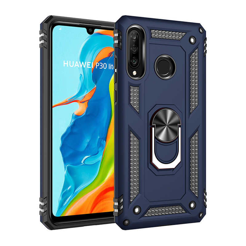Huawei Uyumlu P30 Lite Kılıf Zore Vega Kapak-Mavi