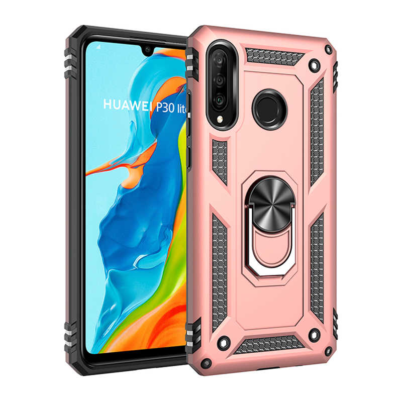 Huawei Uyumlu P30 Lite Kılıf Zore Vega Kapak-Rose gold