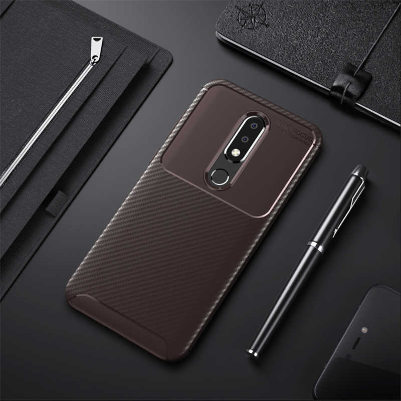 Nokia 5.1 Plus Kılıf Zore Negro Silikon Kapak-Kahverengi