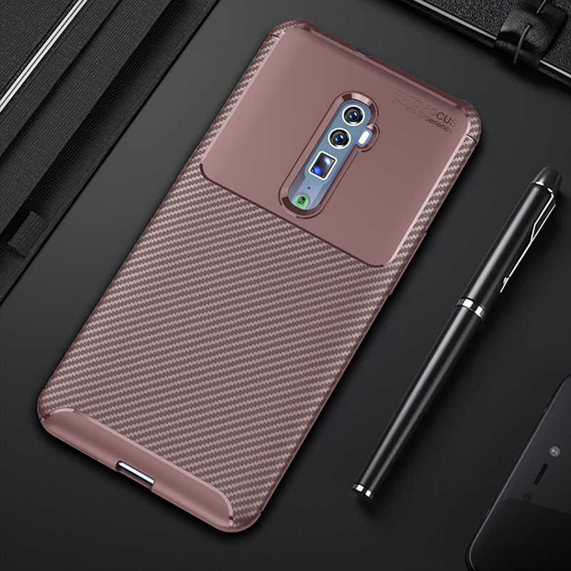 Oppo Reno 10X Zoom Kılıf Zore Negro Silikon Kapak-Kahverengi