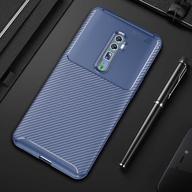 Oppo Reno 10X Zoom Kılıf Zore Negro Silikon Kapak-Lacivert