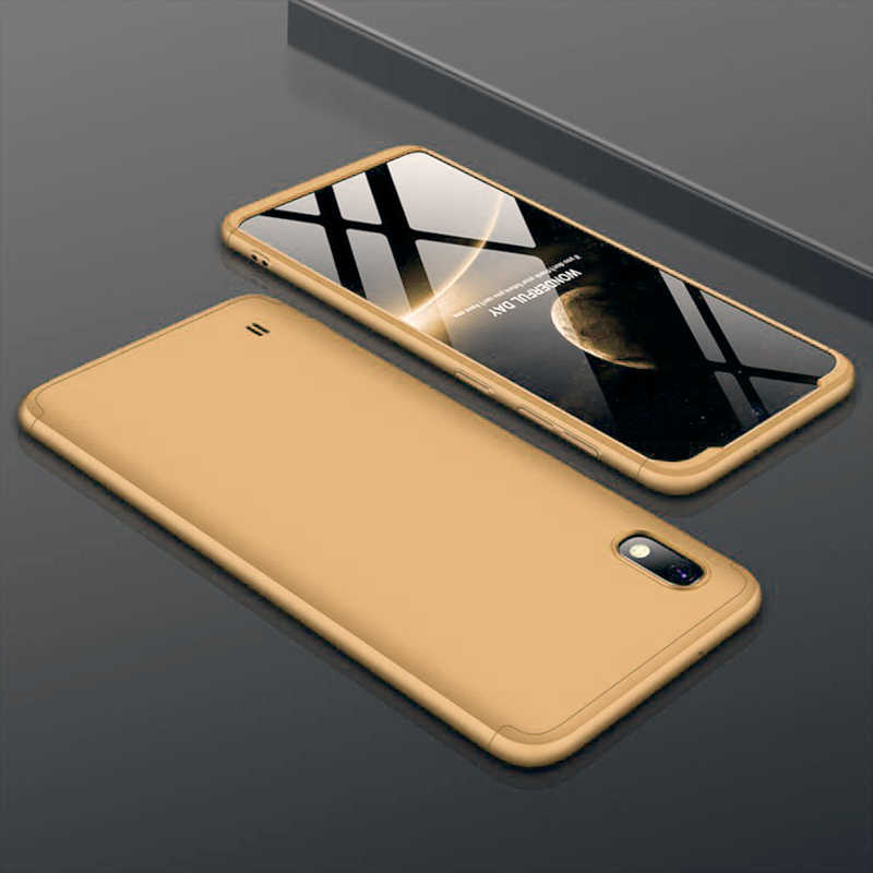 Galaxy Uyumlu A10 Kılıf Zore Ays Kapak-Gold